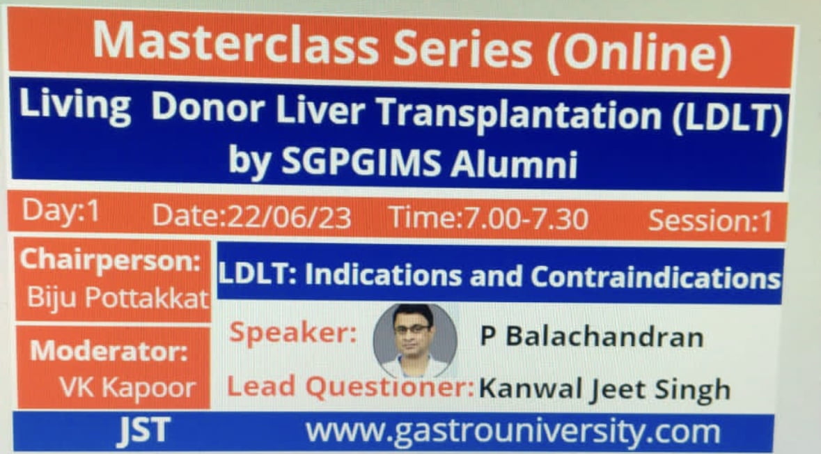 Masterclass on Living Related Liver Transplantation, successfully conducted