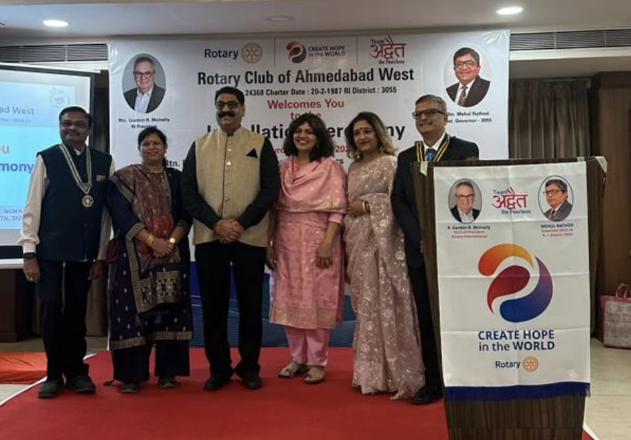 Installation Ceremony of Rotary Club Ahmedabad West Marks a Successful Transition of Leadership
